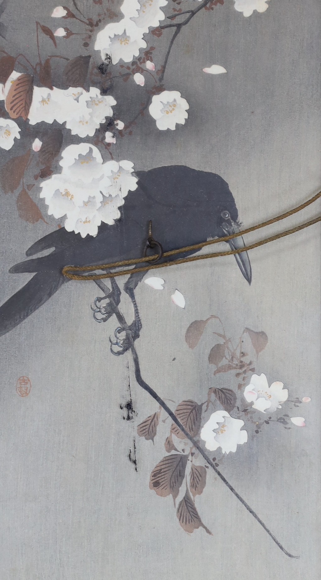 Ohara Koson (1877-1945), four woodblock prints, Studies of birds, 34.5 x 18.5cm